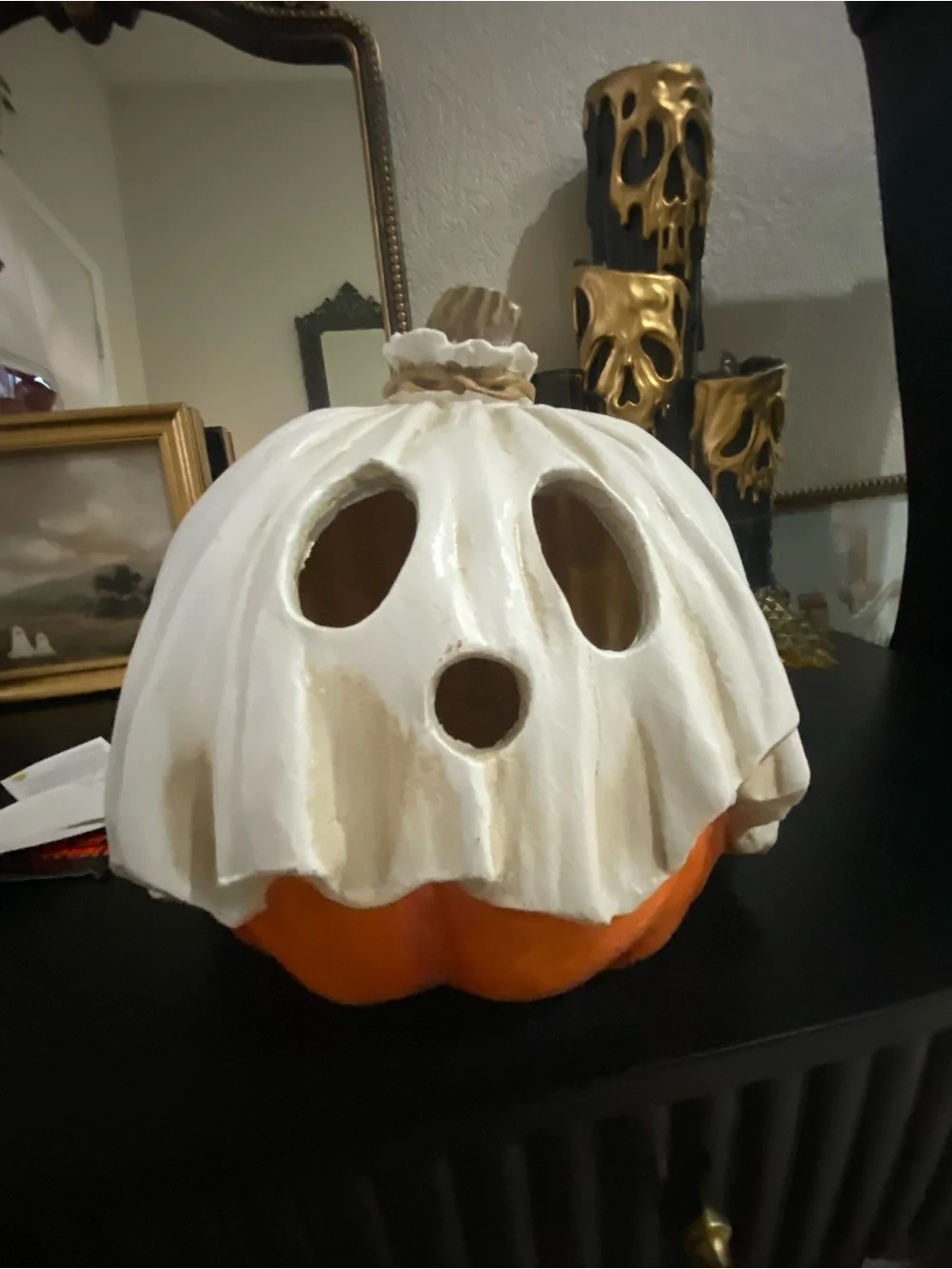 White Ghost Pumpkin Decorative Accent (Home Accents)